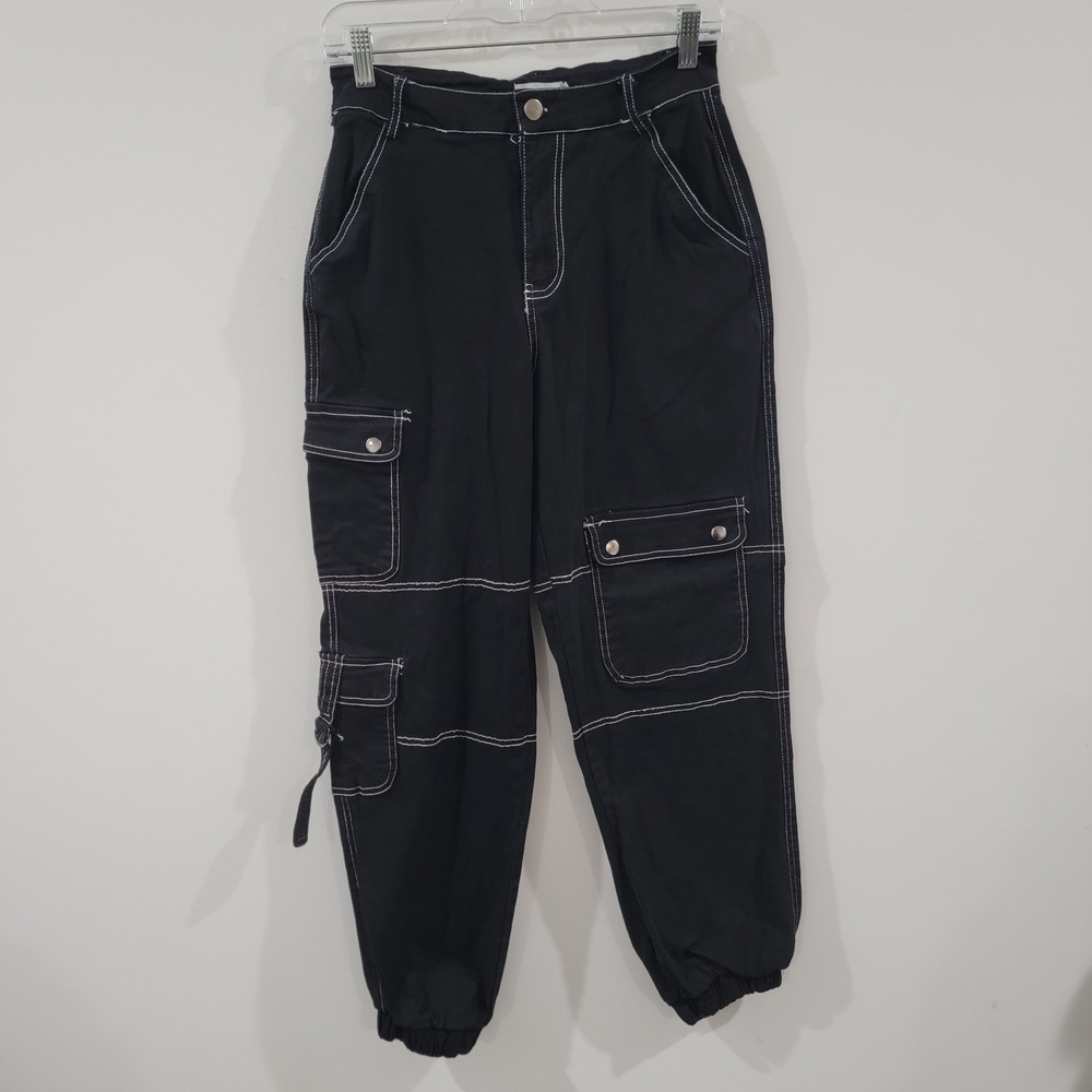 Y2K Womens‎ Jogger Pants Size Small Skater Goth Punk Black Grunge